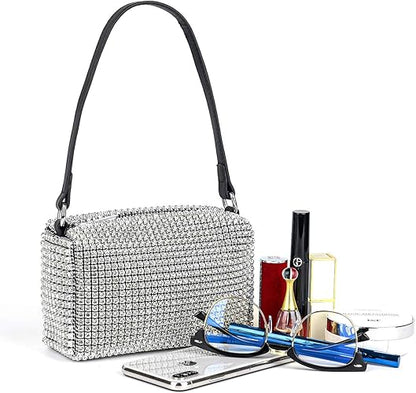 Bling Bling Crystals Evening Clutch Bag: Sparkling Crossbody Bag for Women Girls, Perfect for Wedding, Prom, Party, and Club Purses Handbags