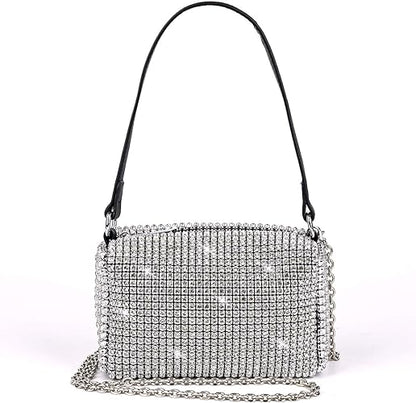 Bling Bling Crystals Evening Clutch Bag: Sparkling Crossbody Bag for Women Girls, Perfect for Wedding, Prom, Party, and Club Purses Handbags